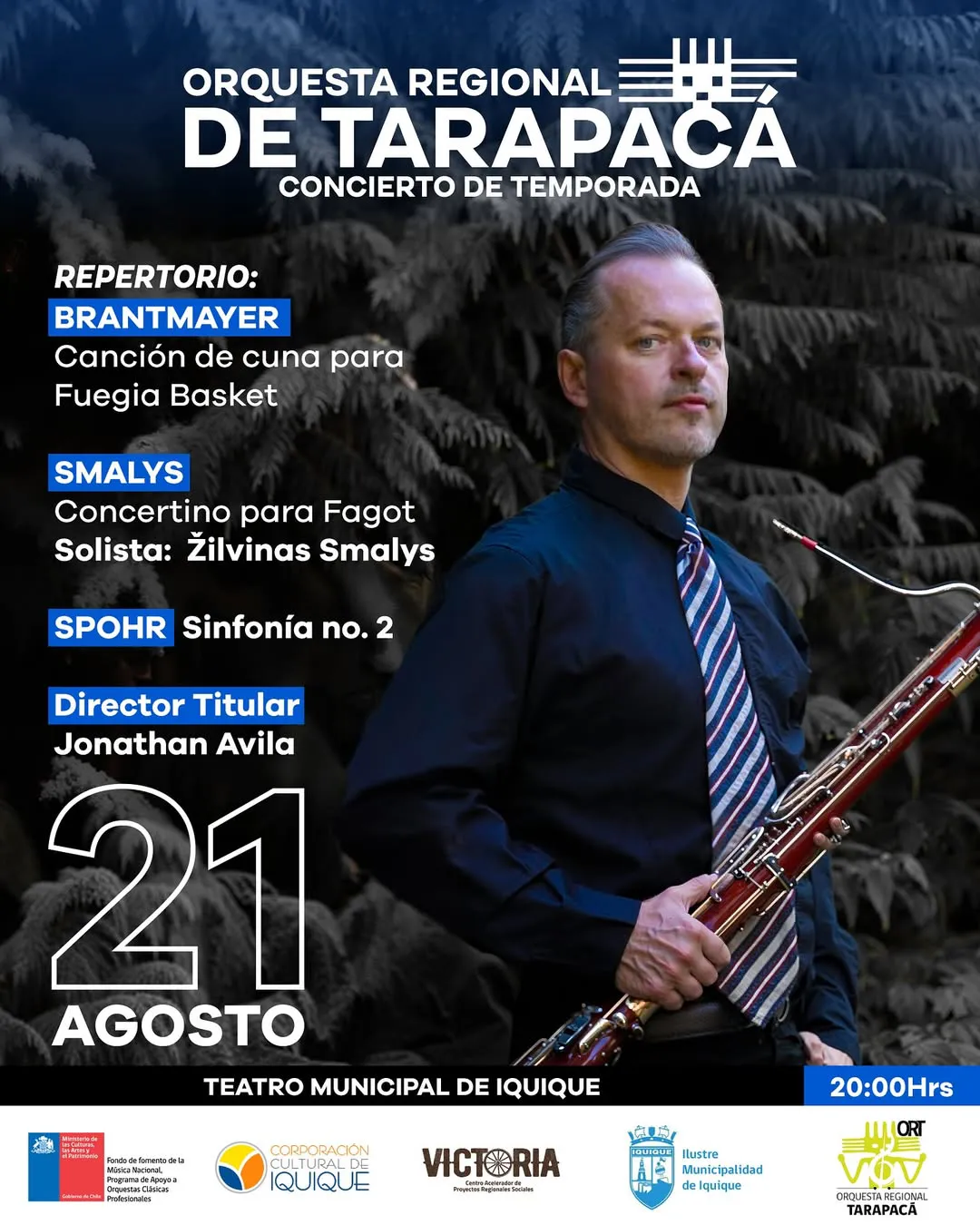 ¡Agosto se llena de música en el Teatro Municipal de Iquique!Te invitamos a disfrutar de dos noc